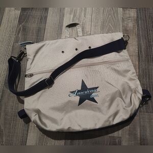 American Girl Purple and Silver Reversible Backpack